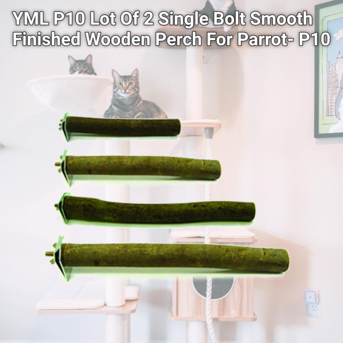 Picture of YML P10 Lot Of 2 Single Bolt Smooth Finished Wooden Perch For Parrot- P10