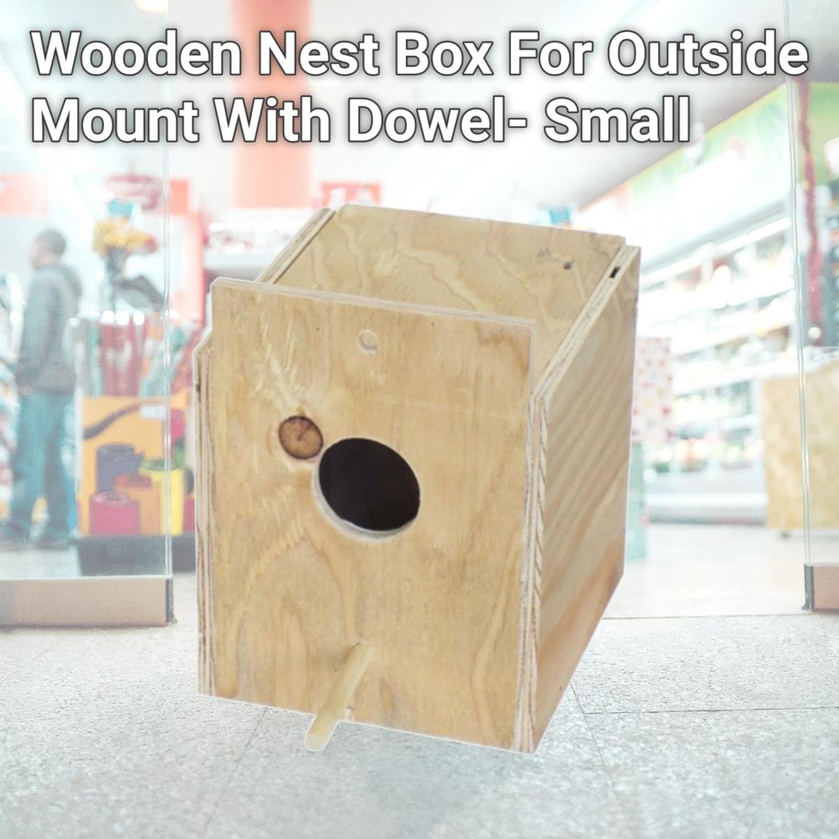 Picture of YML WNB3 Wooden Nest Box For Outside Mount With Dowel- Small