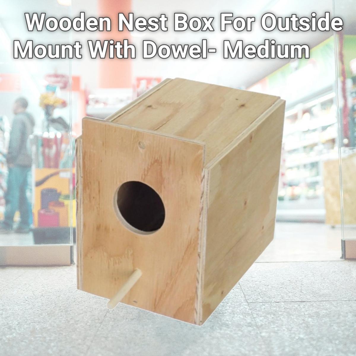 Picture of YML WNB2 Wooden Nest Box For Outside Mount With Dowel- Medium