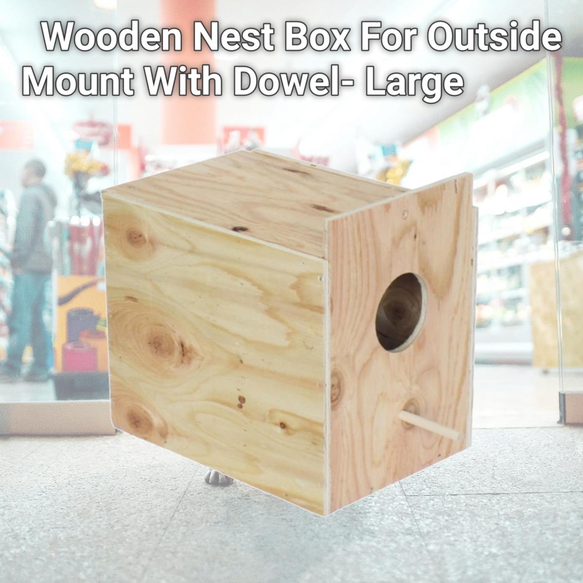 Picture of YML WNB1 Wooden Nest Box For Outside Mount With Dowel- Large