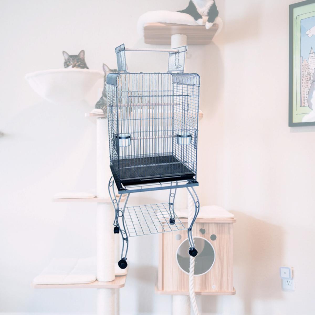 Picture of YML 600HCP 20 in. Open Top Parrot Cage With Stand - Antique Copper