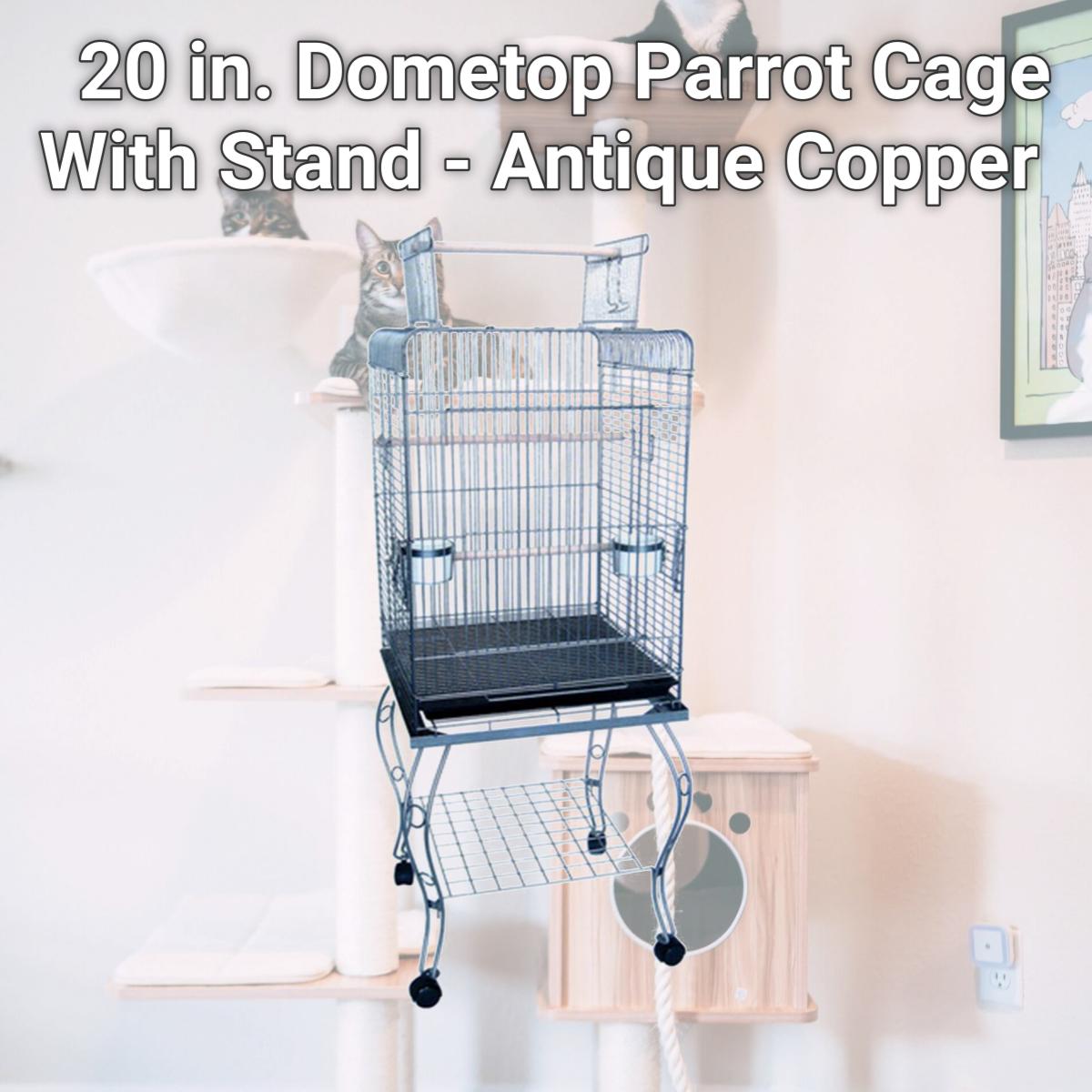 Picture of YML 600ACP 20 in. Dometop Parrot Cage With Stand - Antique Copper