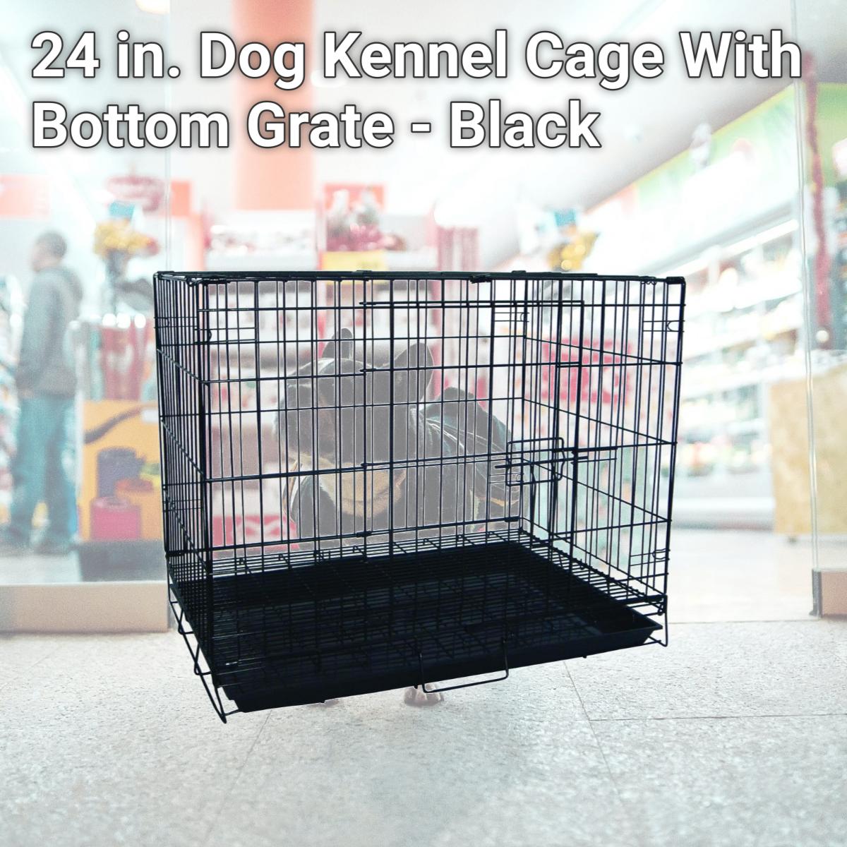 Picture of YML SA24G 24 in. Dog Kennel Cage With Bottom Grate - Black