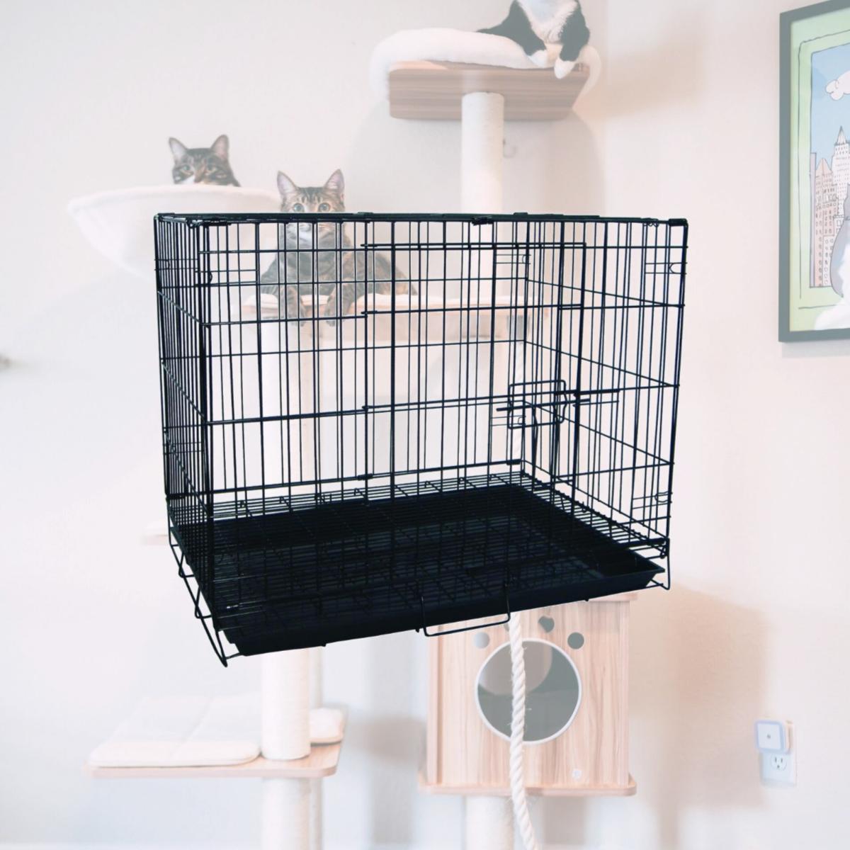 Picture of YML SA24G 24 in. Dog Kennel Cage With Bottom Grate - Black