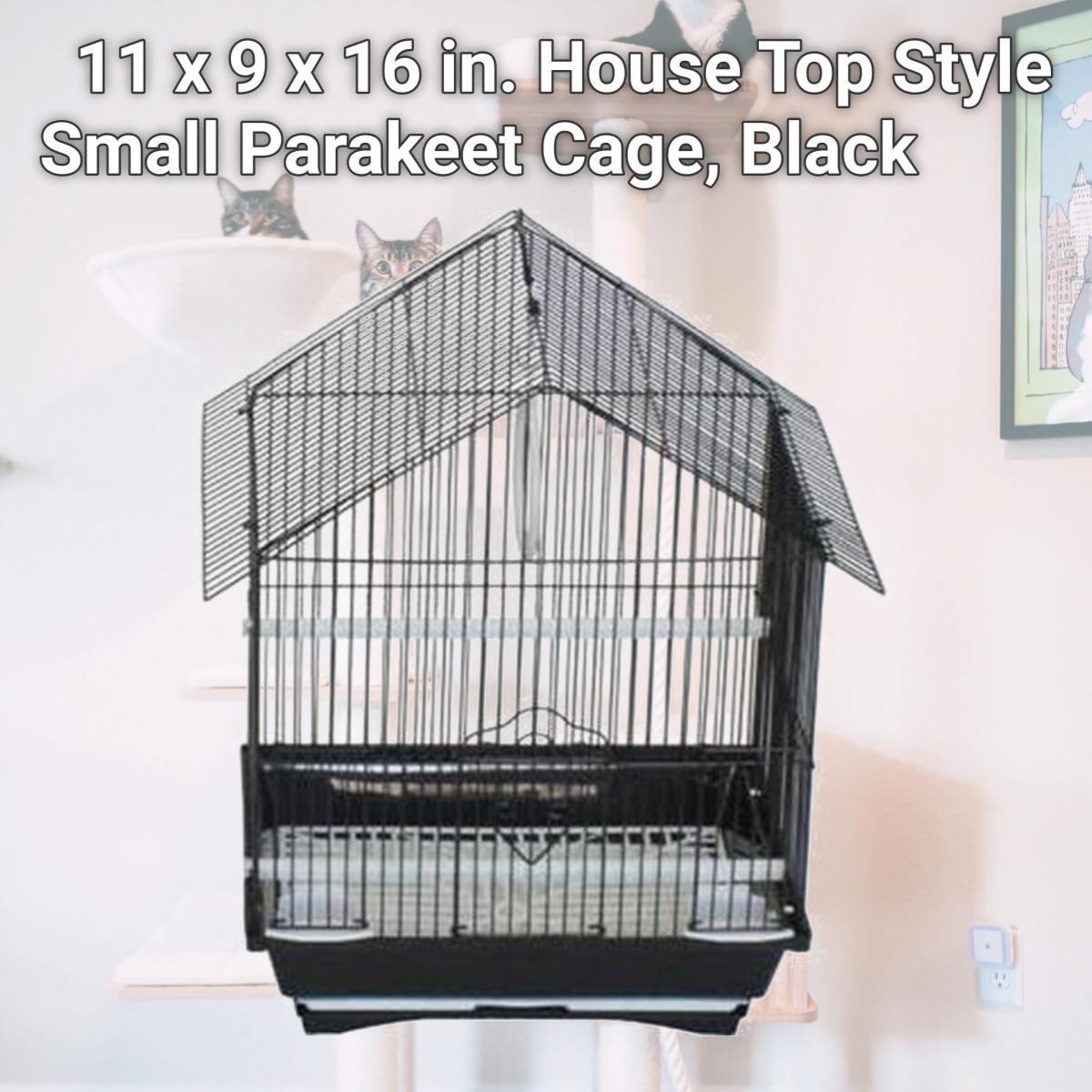 Picture of YML Group AMBLK 11 x 9 x 16 in. House Top Style Small Parakeet Cage, Black