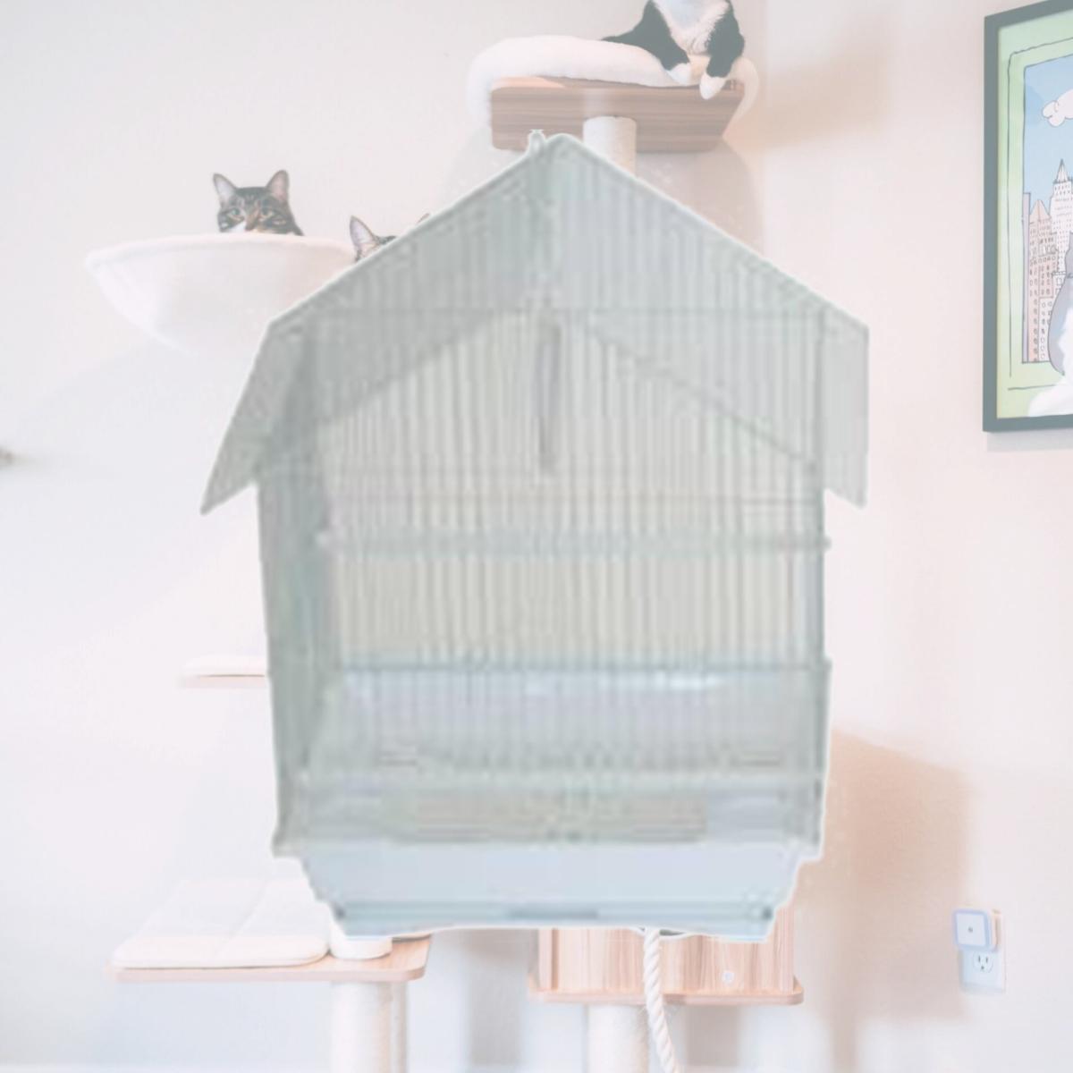 Picture of YML Group A1114MWHT 11 x 9 x 16 in. House Top Style Small Parakeet Cage, White