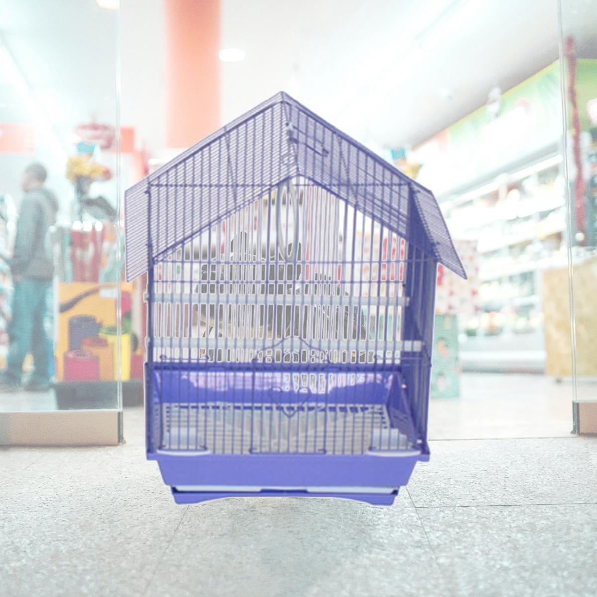 Picture of YML Group A1314MPUR 13.3 x 10.8 x 17.8 in. House Top Style Medium Parakeet Cage, Purple