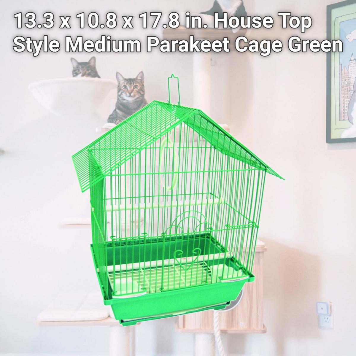 Picture of YML Group A1314MGRN 13.3 x 10.8 x 17.8 in. House Top Style Medium Parakeet Cage, Green