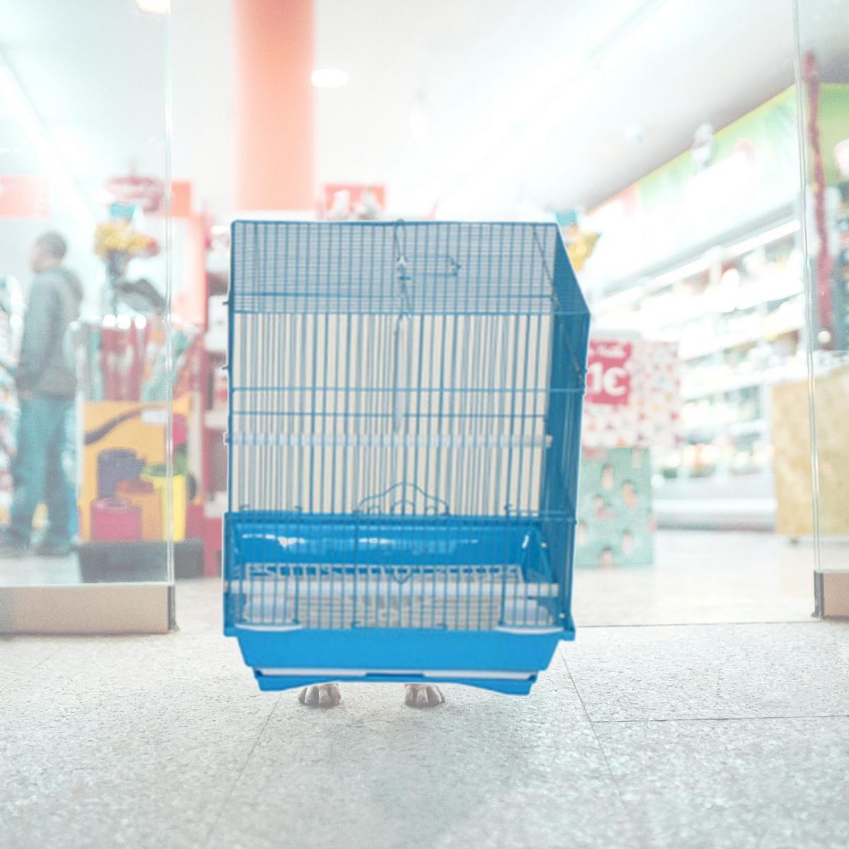 Picture of YML Group A1124MBLU 11 x 8.5 x 14 in. Flat Top Small Parakeet Cage, Blue