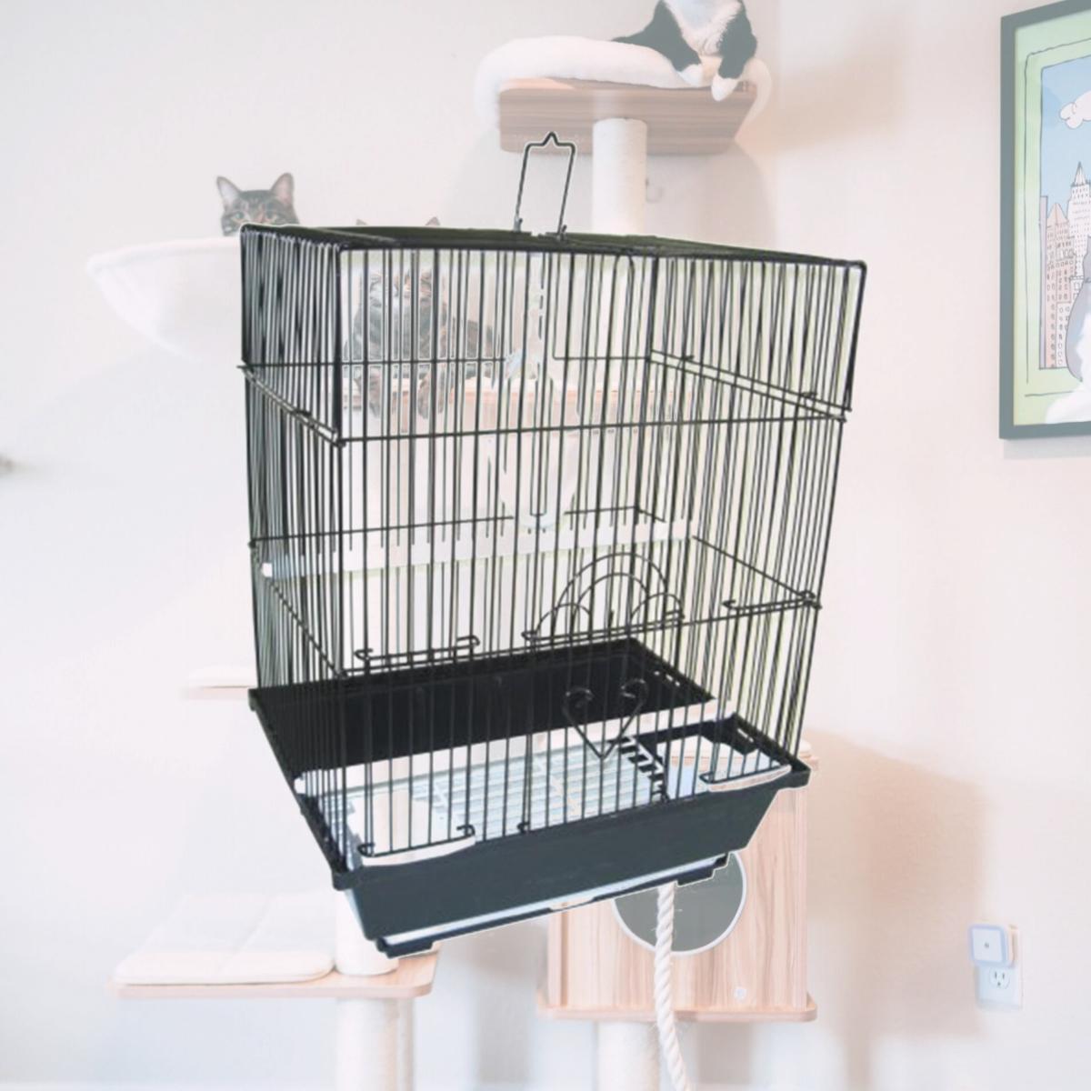 Picture of YML Group A1324MBLK 13.3 x 10.8 x 16.5 in. Flat Top Medium Parakeet Cage, Black