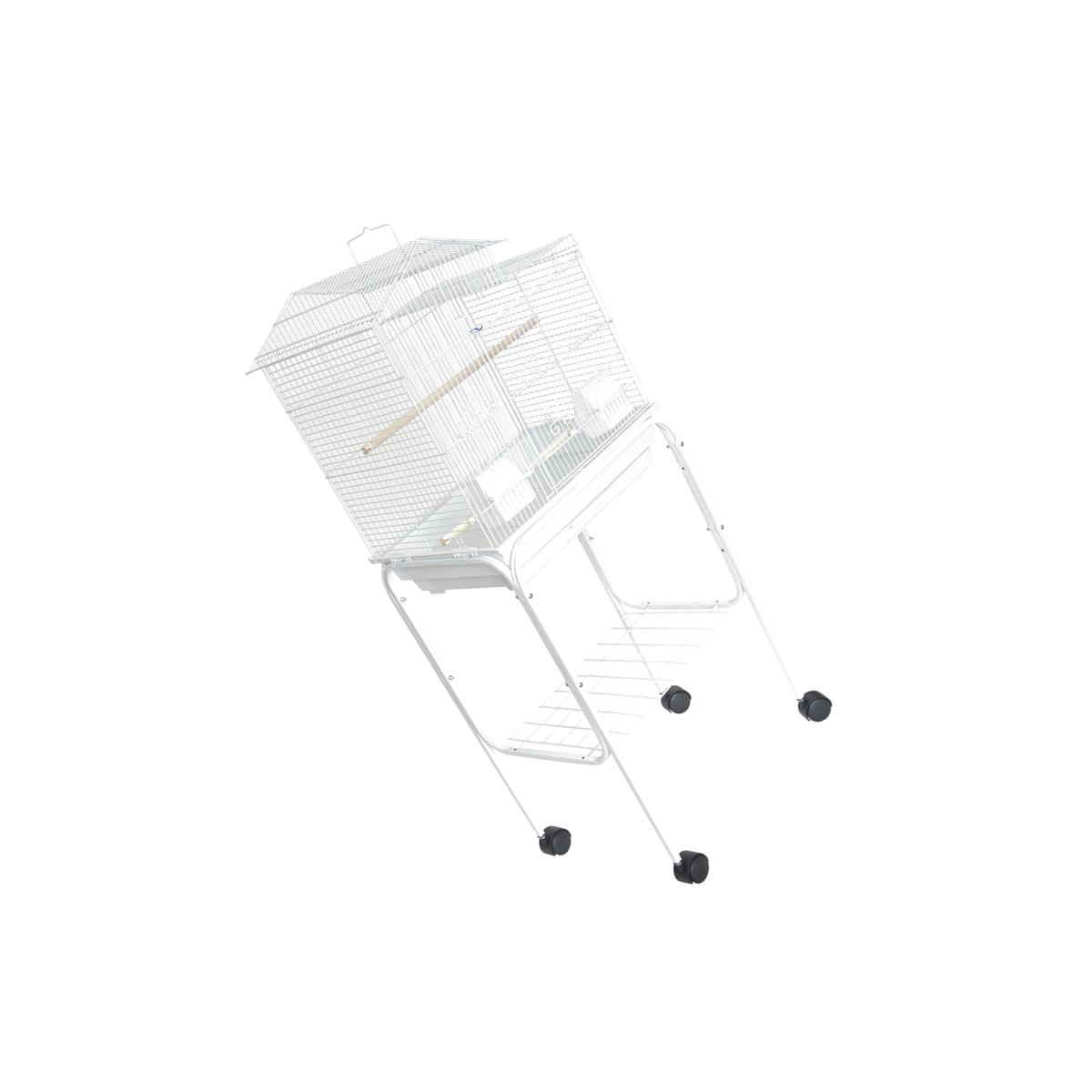 Picture of YML 1704-4724WHT Bar Spacing Shell Top Bird Cage with stand, White