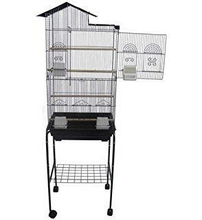 Picture of YML 1754-4724BLK Bar Spacing Villa Top Bird Cage with stand, Black