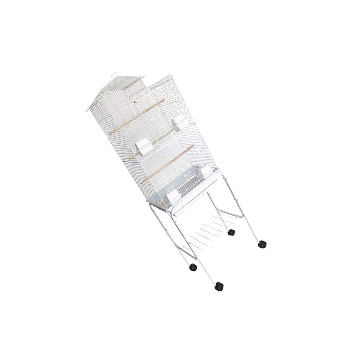 Picture of YML 1754-4724WHT Bar Spacing Villa Top Bird Cage with stand, White