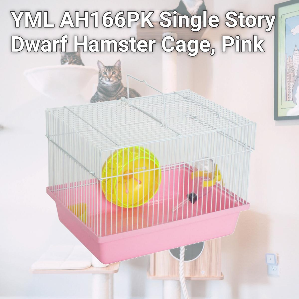 Picture of YML AH166PK Single Story Dwarf Hamster Cage, Pink