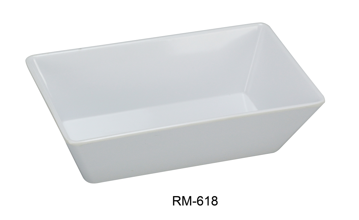 Picture of Yanco RM-618 Rome Rectangular Deep Plate, White - Pack of 6