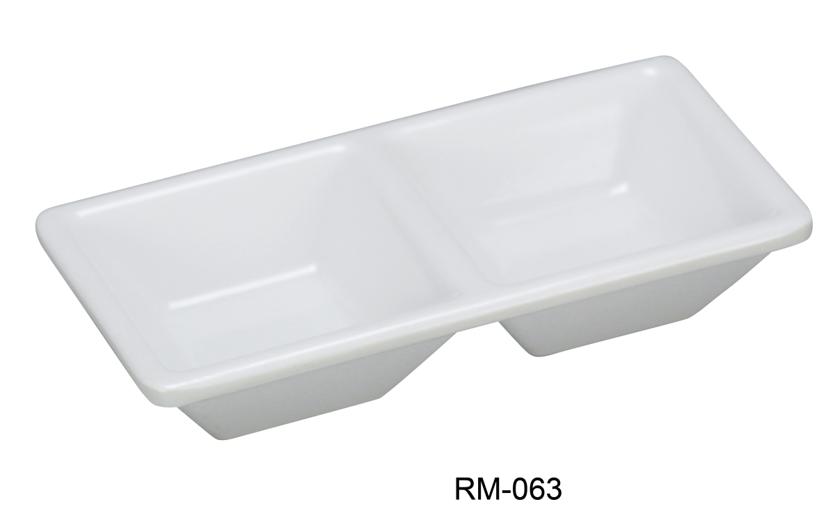 Picture of Yanco RM-063 Rome 2-Compartment Dessert Dish, White - Pack of 48