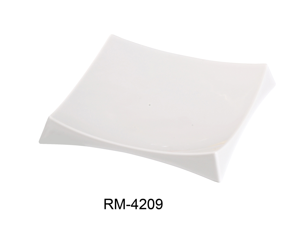 Picture of Yanco RM-4209 Rome Square Sushi Plate with Foot, White - Pack of 12