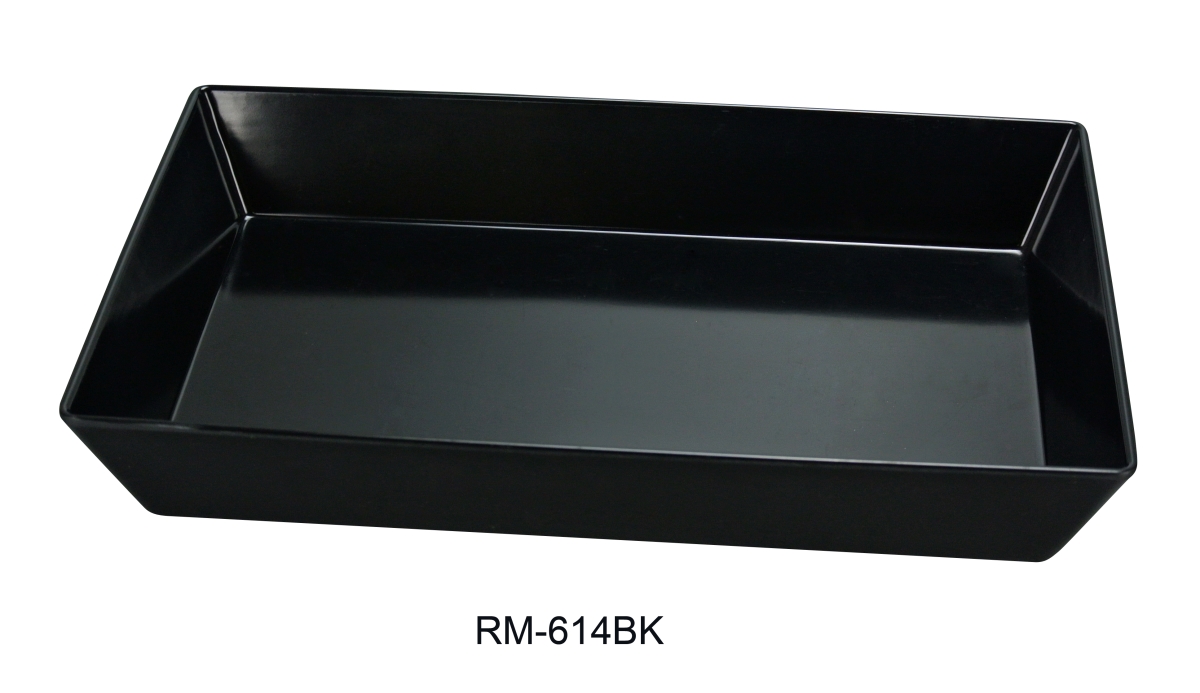 Picture of Yanco RM-614BK Rome Rectangular Deep Plate, Black - Pack of 12