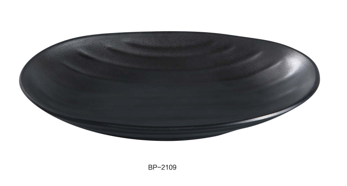 Picture of Yanco BP-2109 Black Pearl-1 Oval Deep Plate, Black - Pack of 48