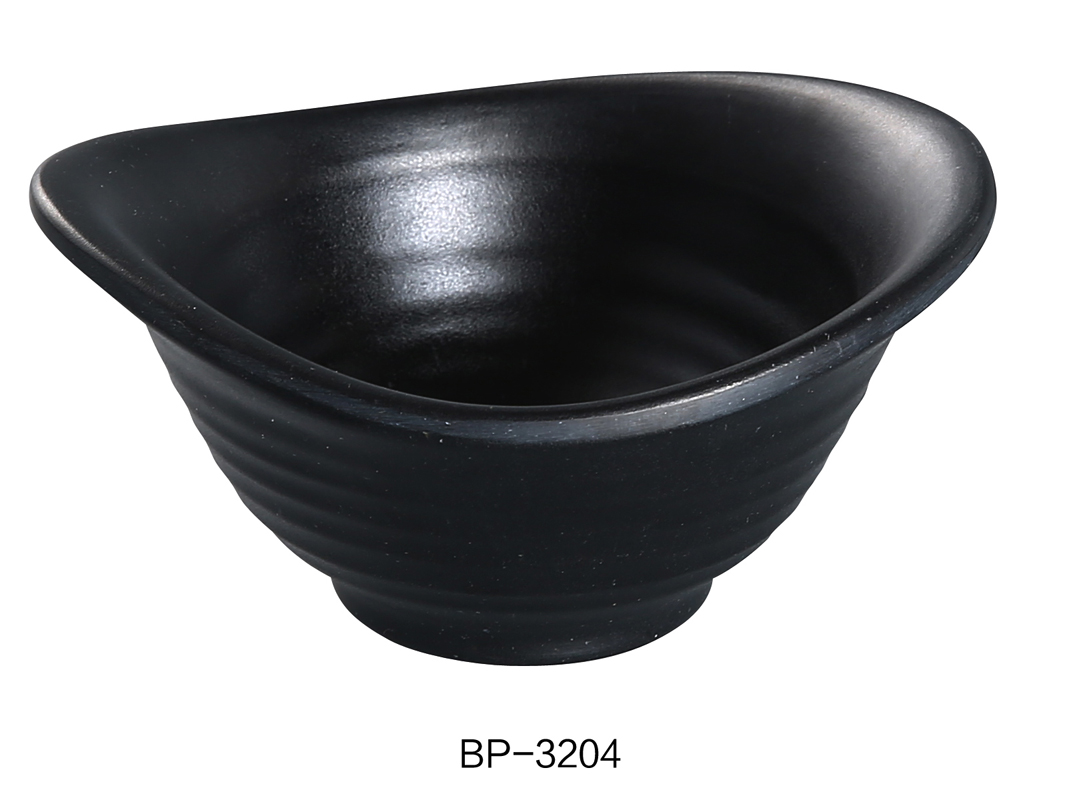 Picture of Yanco BP-3204 Black Pearl-2 Yuanbao Bowl, Black - 3.5 oz - Pack of 48