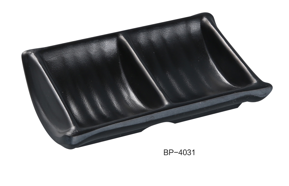 Picture of Yanco BP-4031 Black Pearl-2 Double Sauce Dish, Black - Pack of 72