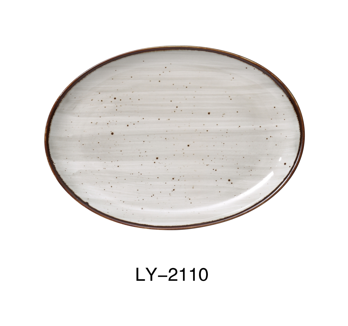 Picture of Yanco LY-2110 Lyon 10 x 7 x 1 in. Coupe Platter, Reactive Glaze - Pack of 24