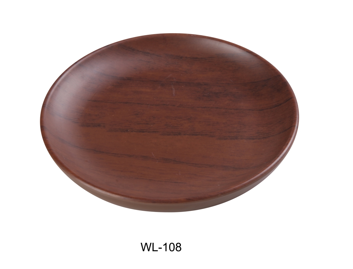 Picture of Yanco WL-108 8 x 0.625 in. Woodland Round Plate, Wood-Grain - Pack of 36