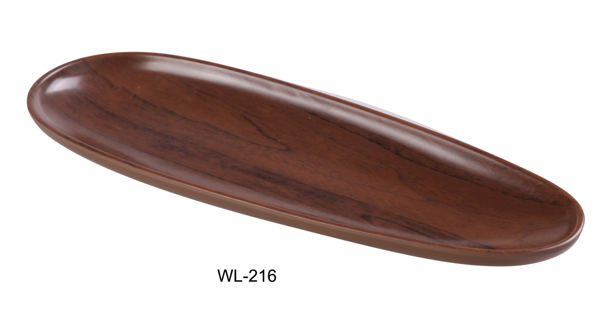 Picture of Yanco WL-216 Woodland Oval Plate, Wood-Grain - Pack of 12