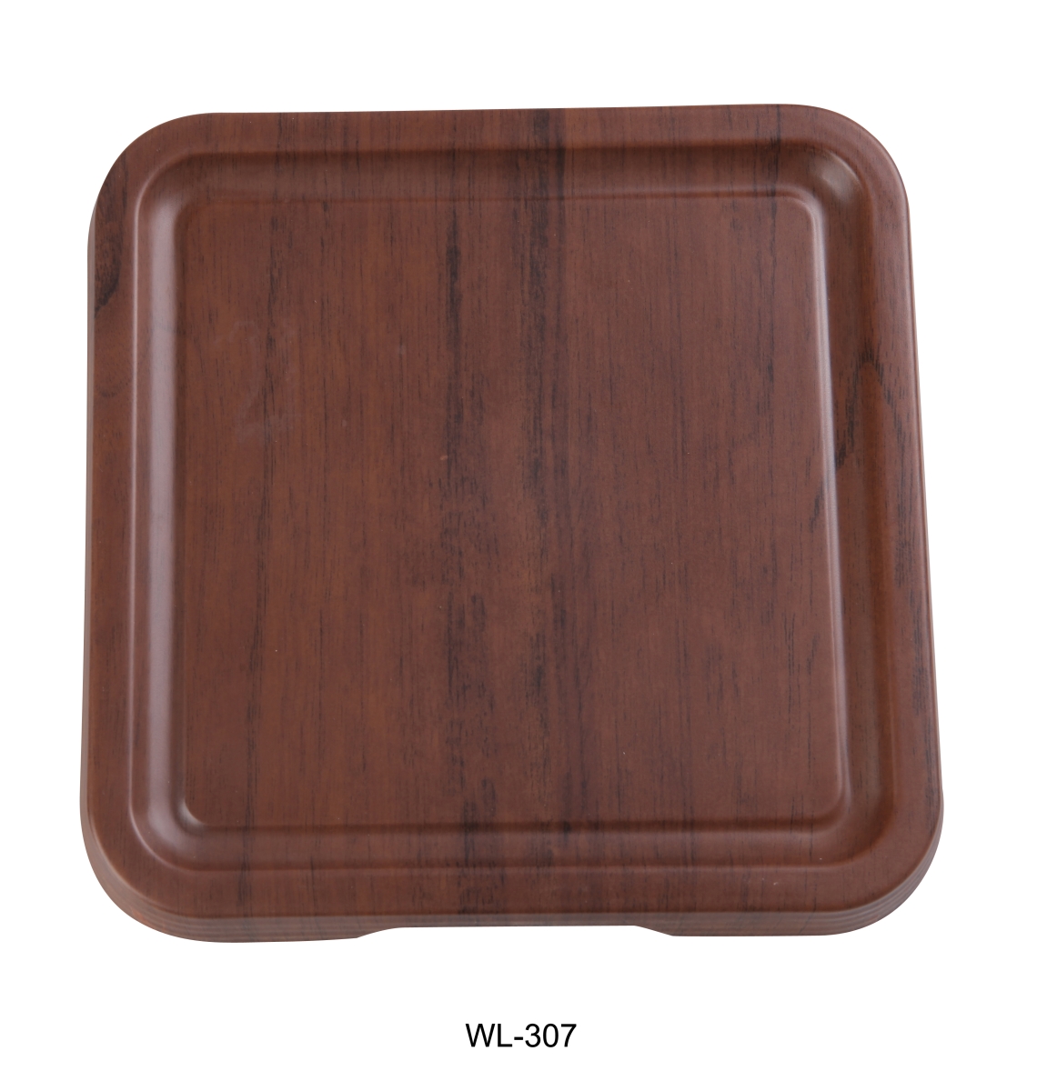 Picture of Yanco WL-307 7.5 x 0.75 in. Woodland Square Tray with Foot, Wood-Grain - Pack of 36