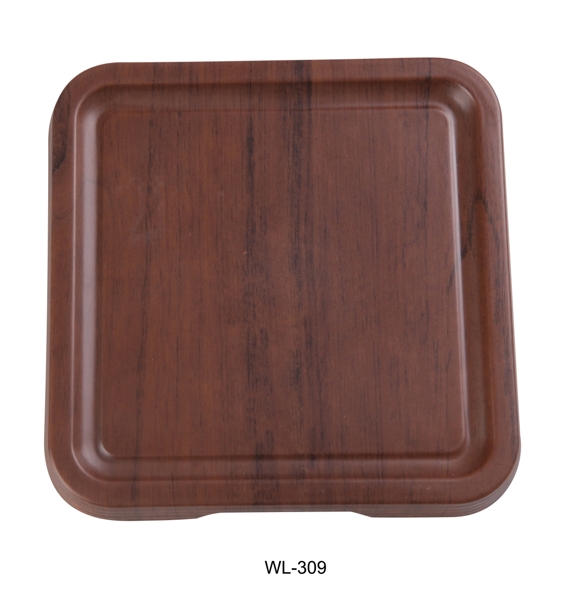 Picture of Yanco WL-309 8.5 x 1 in. Woodland Square Tray with Foot, Wood-Grain - Pack of 24