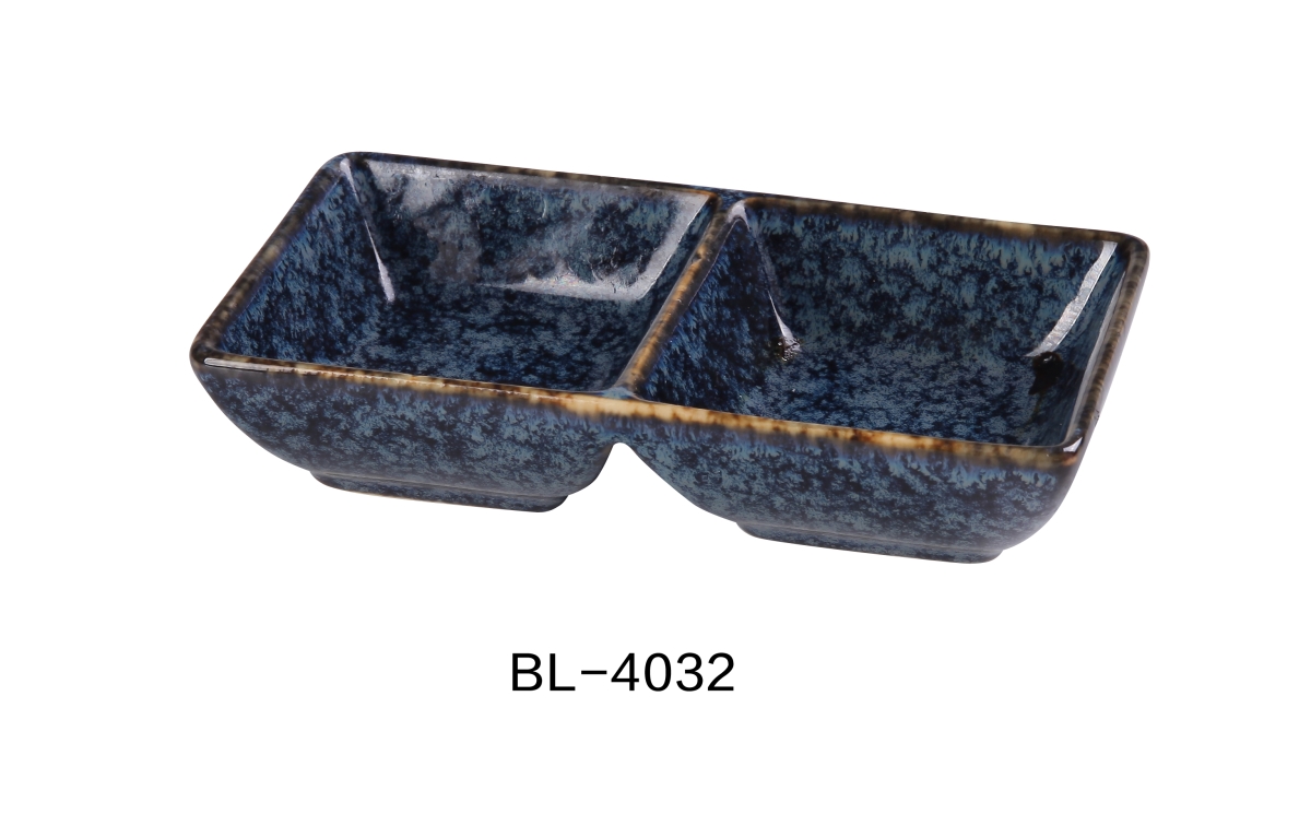 Picture of Yanco BL-4032 1.5 oz Blue Star Double Sauce Dish, Blue - Pack of 36