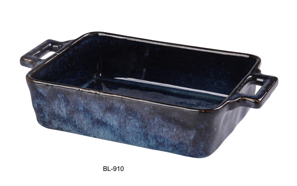 Picture of Yanco BL-910 25 oz Blue Star Bake Deep Plate with Handle, Blue - Pack of 6