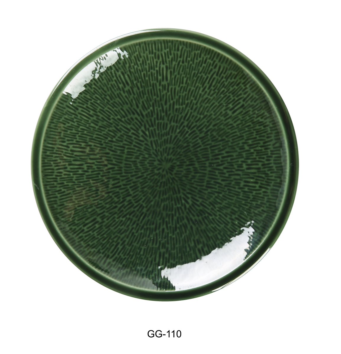 Picture of Yanco GG-110 10 x 1.5 in. Green Gem Round Dinner Plate, Green - Pack of 12