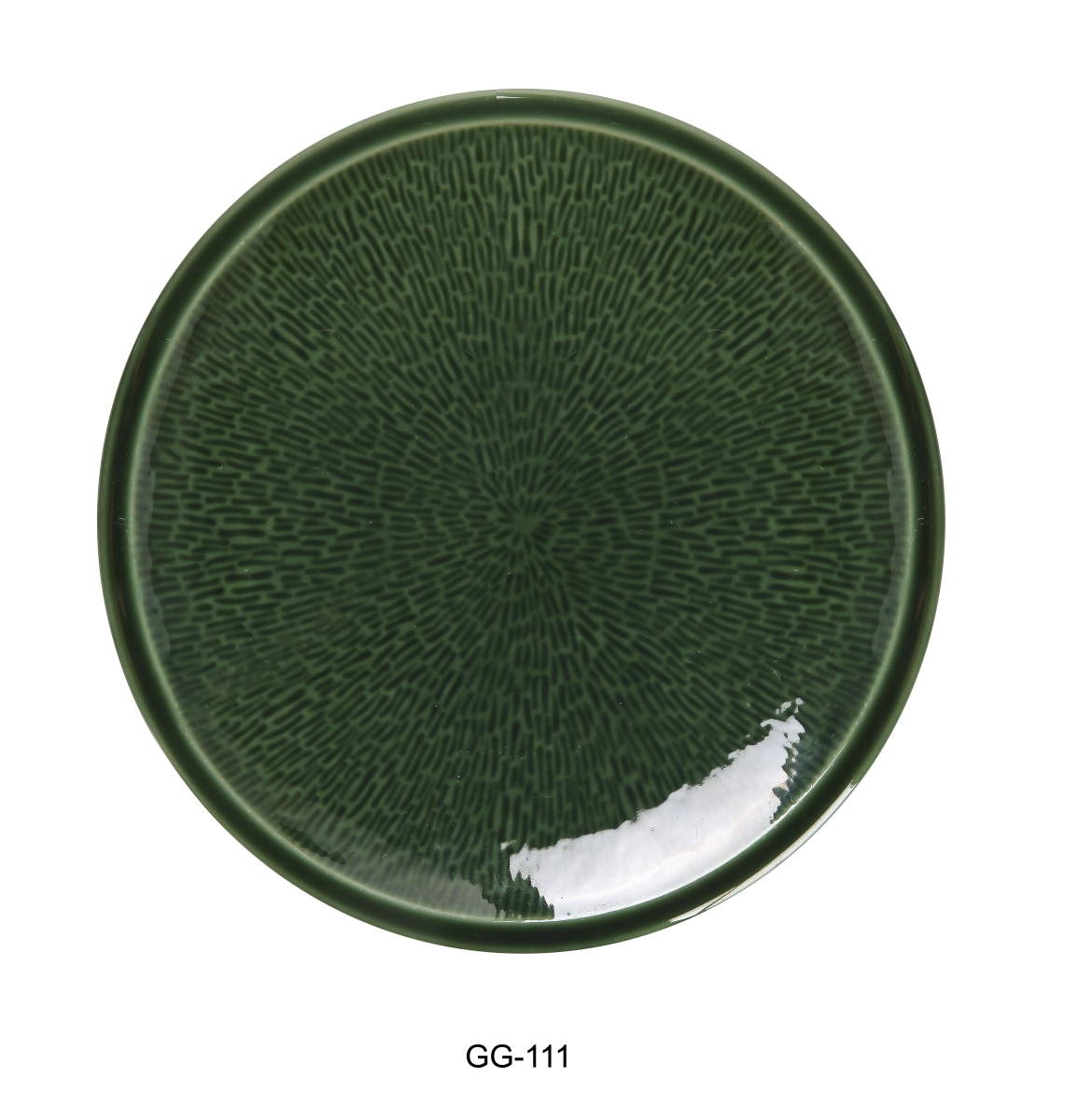 Picture of Yanco GG-111 11.25 x 1.5 in. Green Gem Round Dinner Plate, Green - Pack of 12