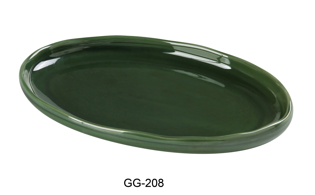 Picture of Yanco GG-208 Green Gem Oval Plate, Green - Pack of 36
