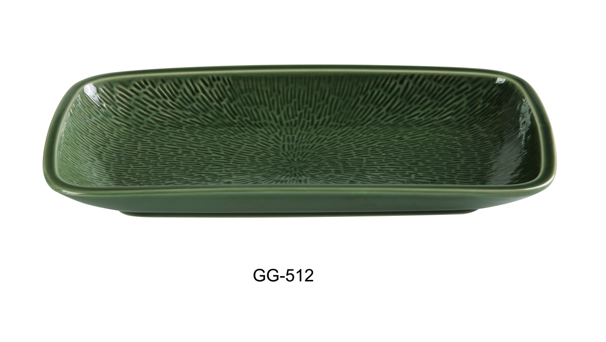 Picture of Yanco GG-512 Green Gem Rectangular Display Plate, Green - Pack of 24
