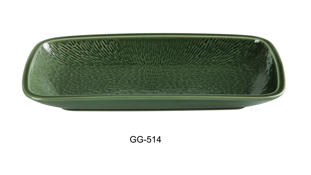 Picture of Yanco GG-514 Green Gem Rectangular Display Plate, Green - Pack of 24
