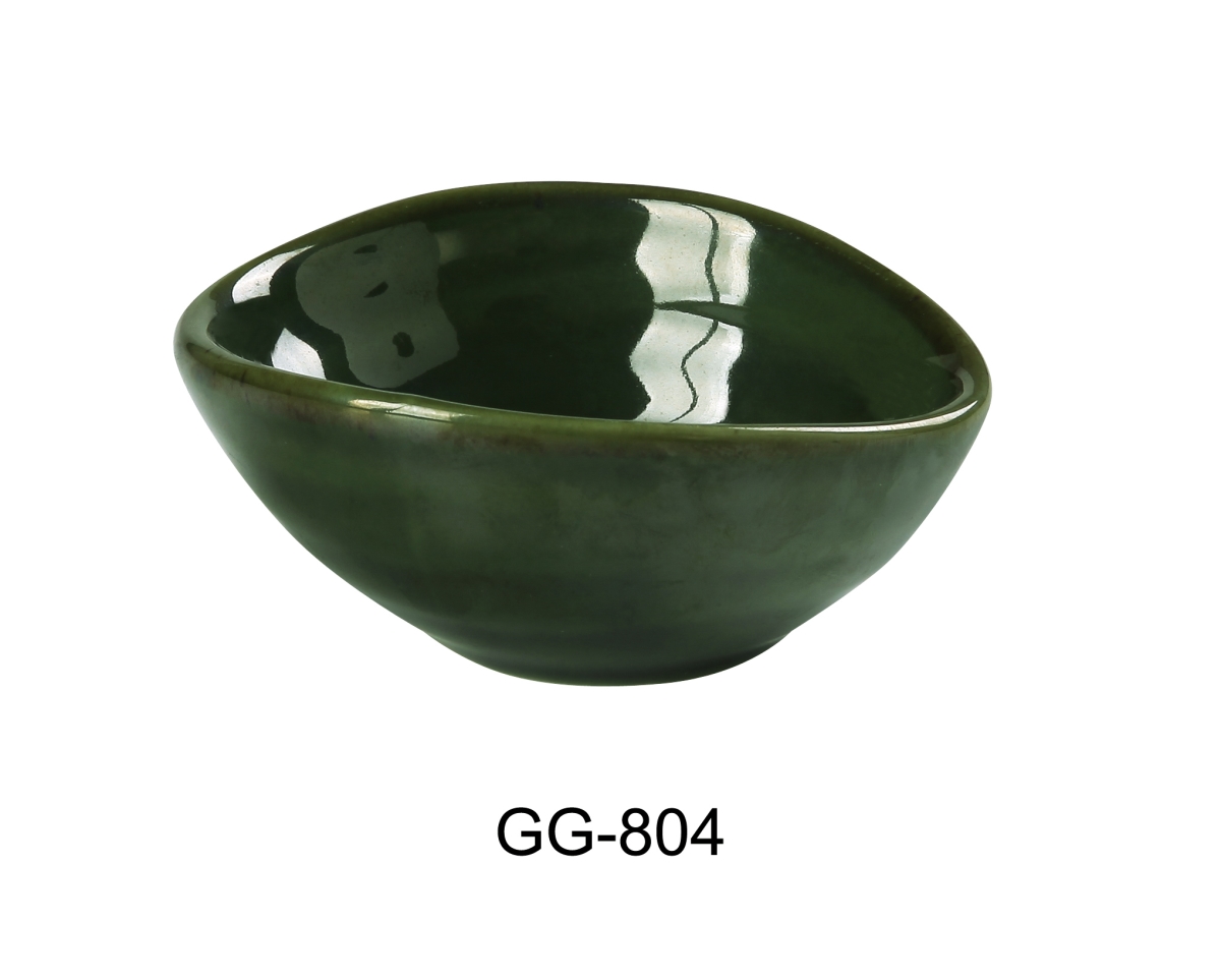 Picture of Yanco GG-804 2 oz Green Gem Olive Sauce Dish, Green - Pack of 36