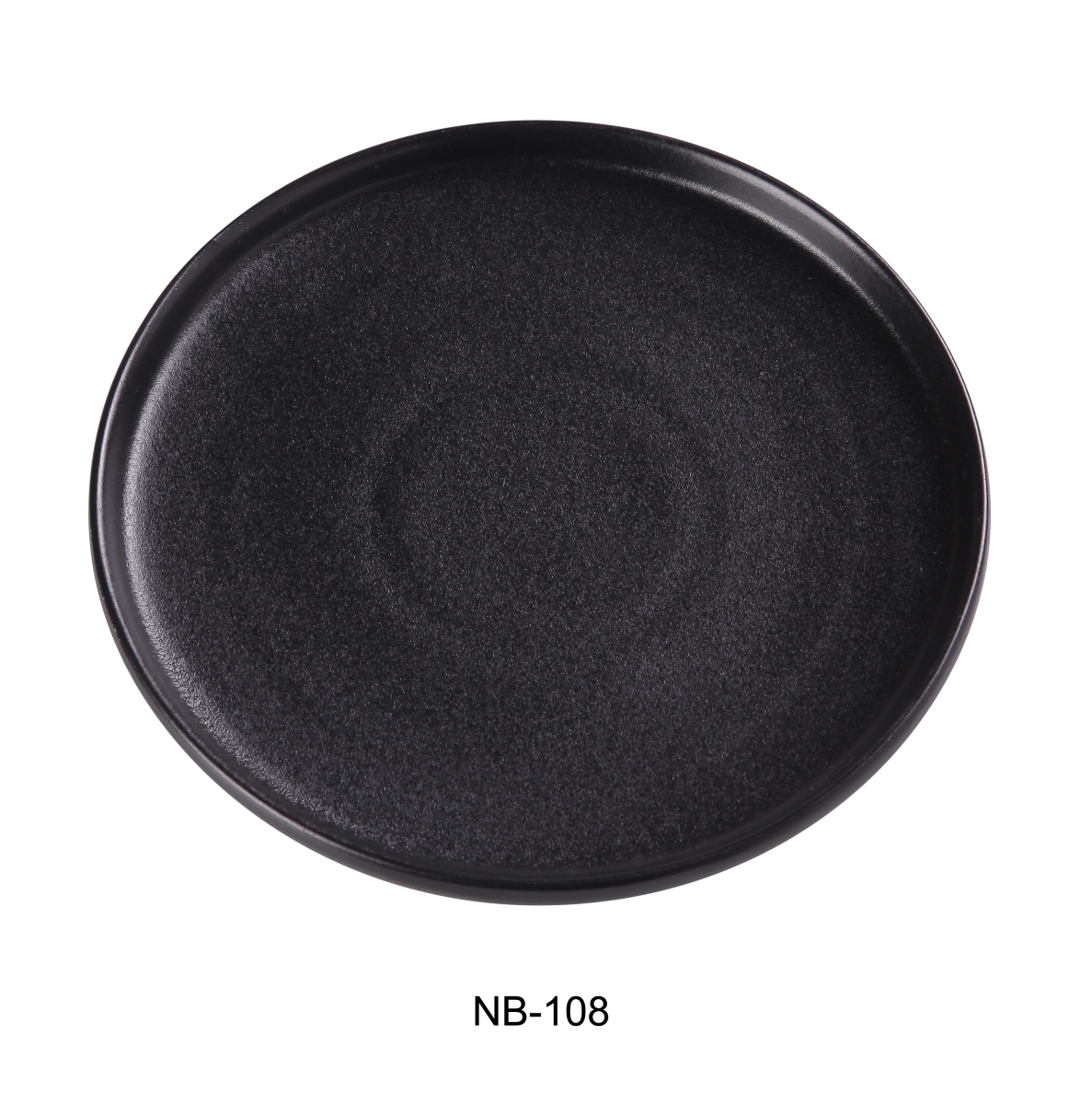 Picture of Yanco NB-108 8.25 x 1 in. Noble Black Round Dinner Plate with Upright Rim, Black - Pack of 24