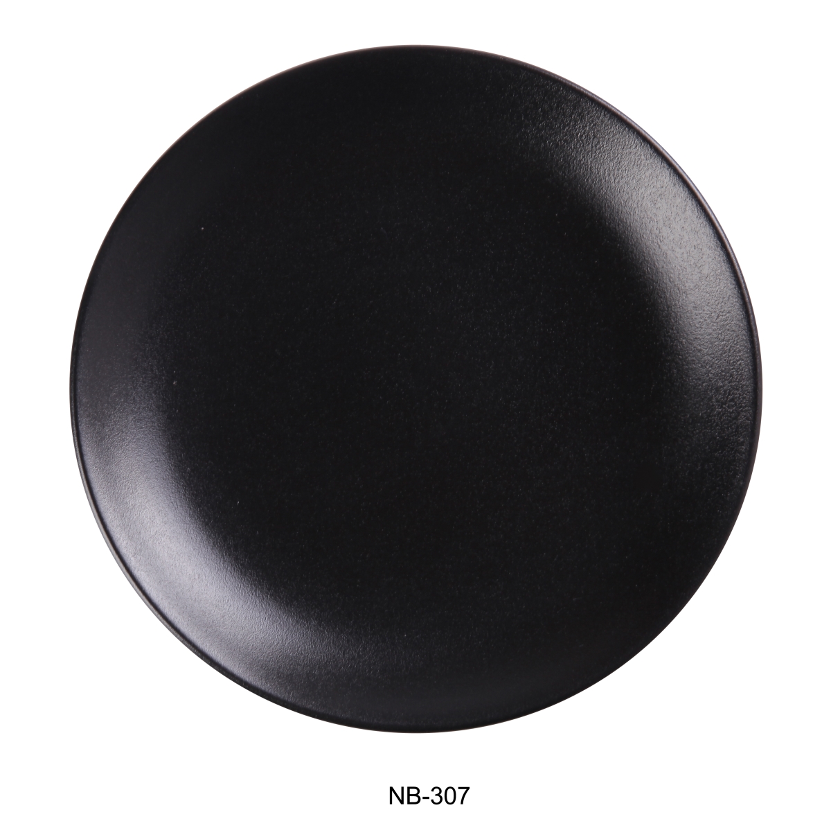 Picture of Yanco NB-307 7 x 0.75 in. Noble Black Coupe Shape Round Plate, Black - Pack of 36