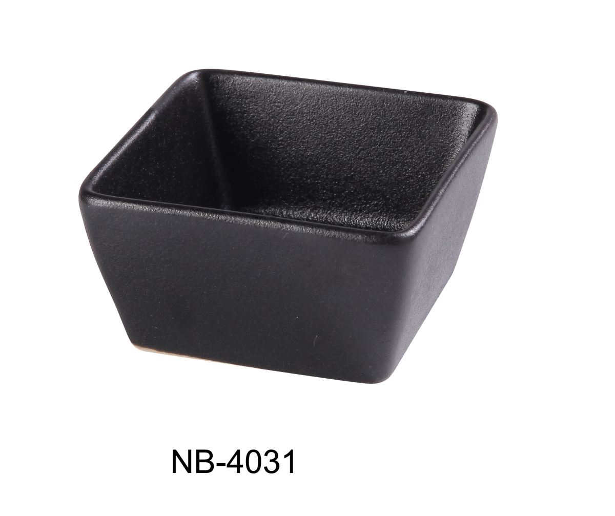 Picture of Yanco NB-4031 3 oz Noble Black Square Sauce Dish, Black - Pack of 48