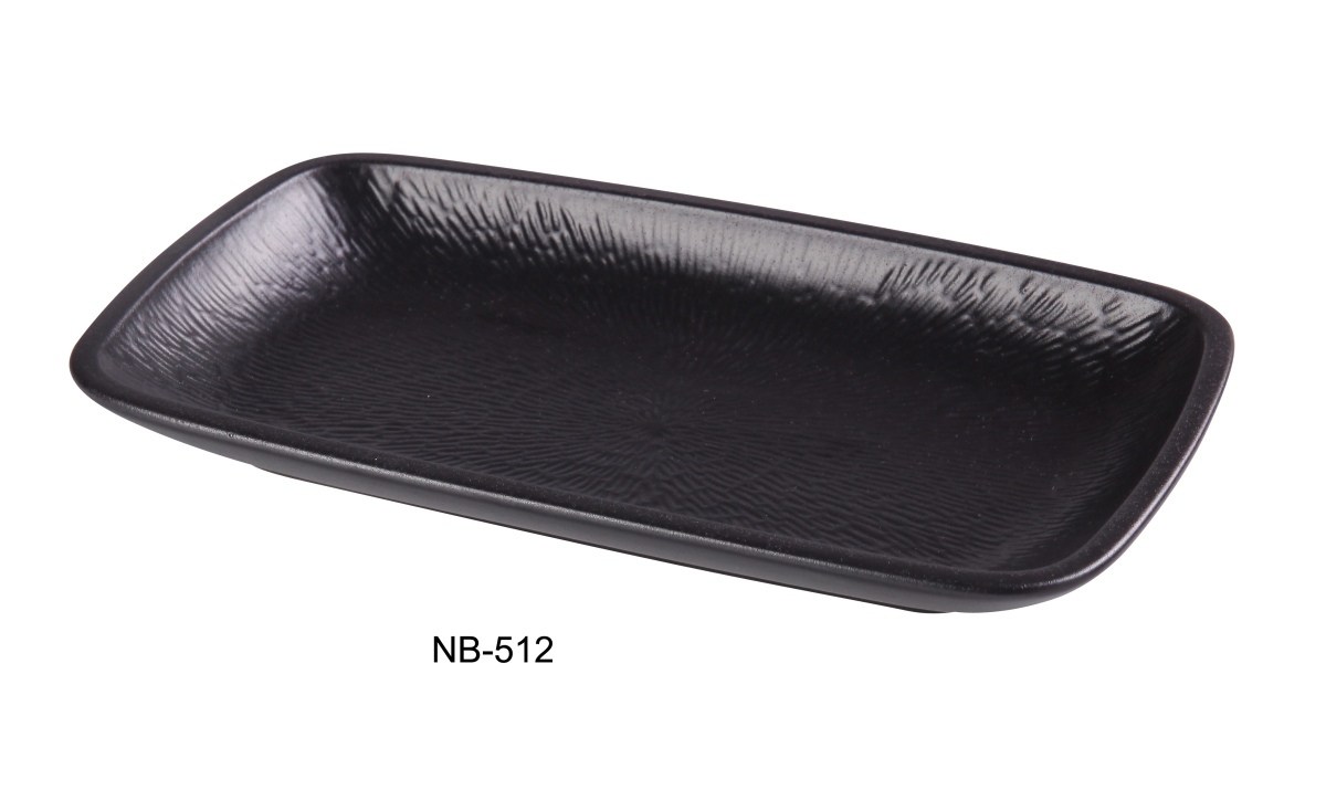 Picture of Yanco NB-512 Noble Black Rectangular Display Plate, Black - Pack of 24