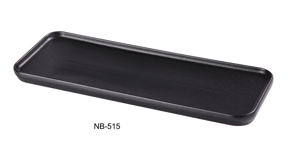 Picture of Yanco NB-515 Noble Black Rectangular Display Plate, Black - Pack of 12