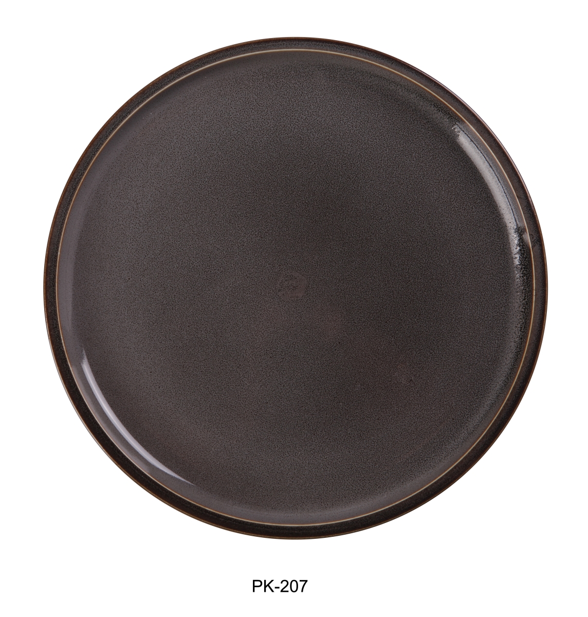 Picture of Yanco PK-207 7 x 0.75 in. Peacock Round Dinner Plate with Upright Rim, Gray - Pack of 36
