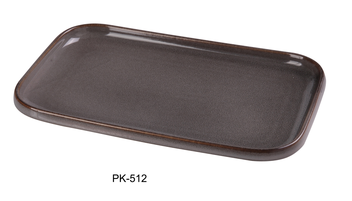 Picture of Yanco PK-512 Peacock Rectangular Sushi & Display Plate, Gray - Pack of 12