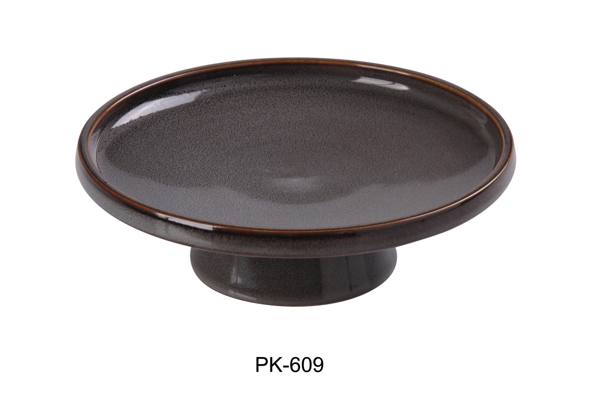 Picture of Yanco PK-609 9 x 3 in. Peacock Footed Dessert Plate, Gray - Pack of 12