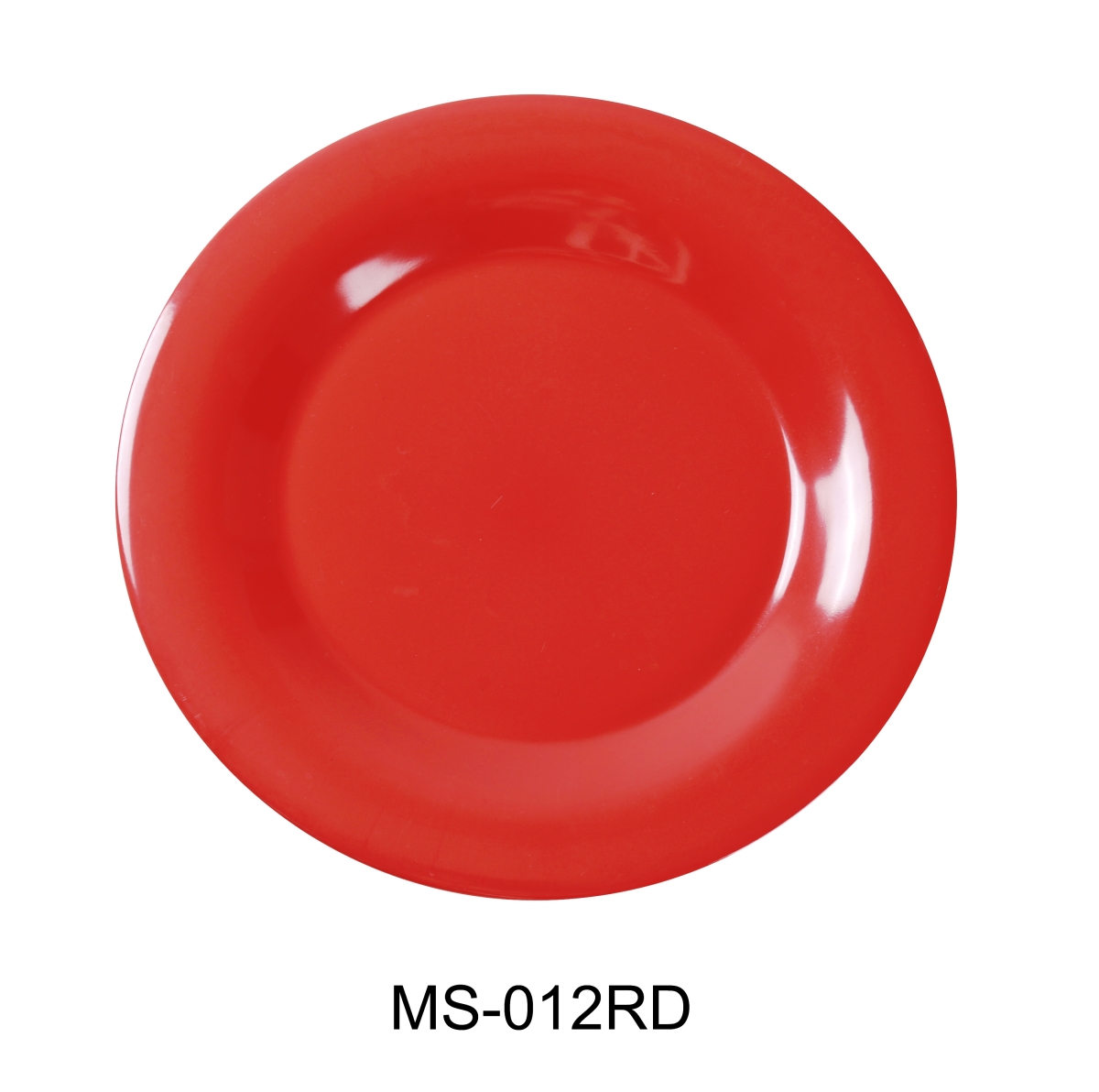 Picture of Yanco MS-012RD 12 in. Mile Stone Wide Rim Round Plate, Orange Red - Pack of 12