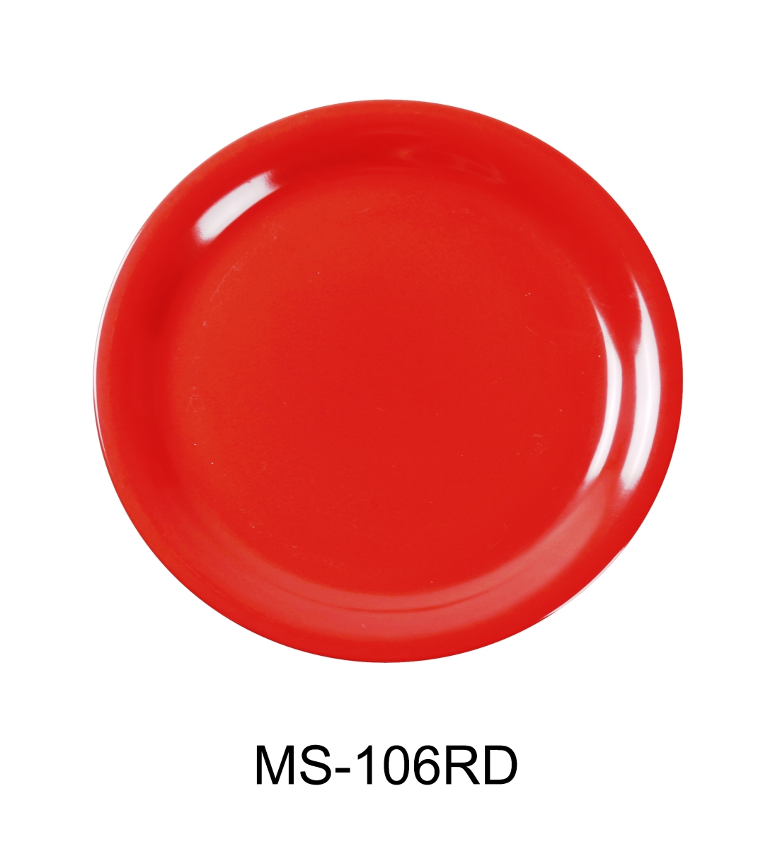 Picture of Yanco MS-106RD 6.5 in. Mile Stone Narrow Rim Round Plate Orange Red - Pack of 48