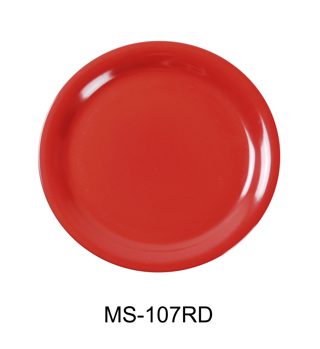 Picture of Yanco MS-107RD 7.25 in. Mile Stone Narrow Rim Round Plate Orange Red - Pack of 48