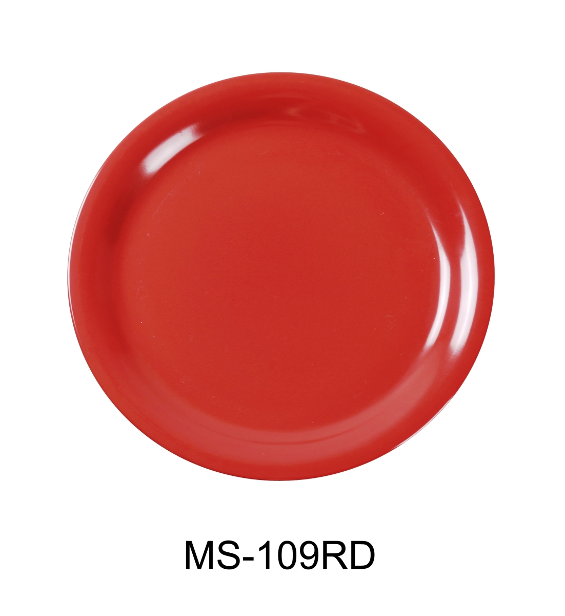 Picture of Yanco MS-109RD 9 in. Mile Stone Narrow Rim Round Plate, Orange Red - Pack of 24